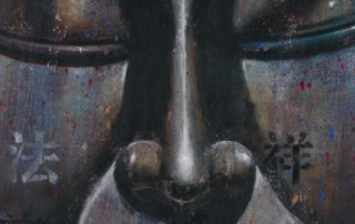 Détail d'un Bouddha peint par Ma Tse-Lin, en couverture du catalogue