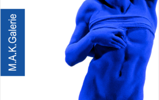 Vue de l'interprétation de l'Esclave de Michel-Ange par Yves Klein en couverture du catalogue