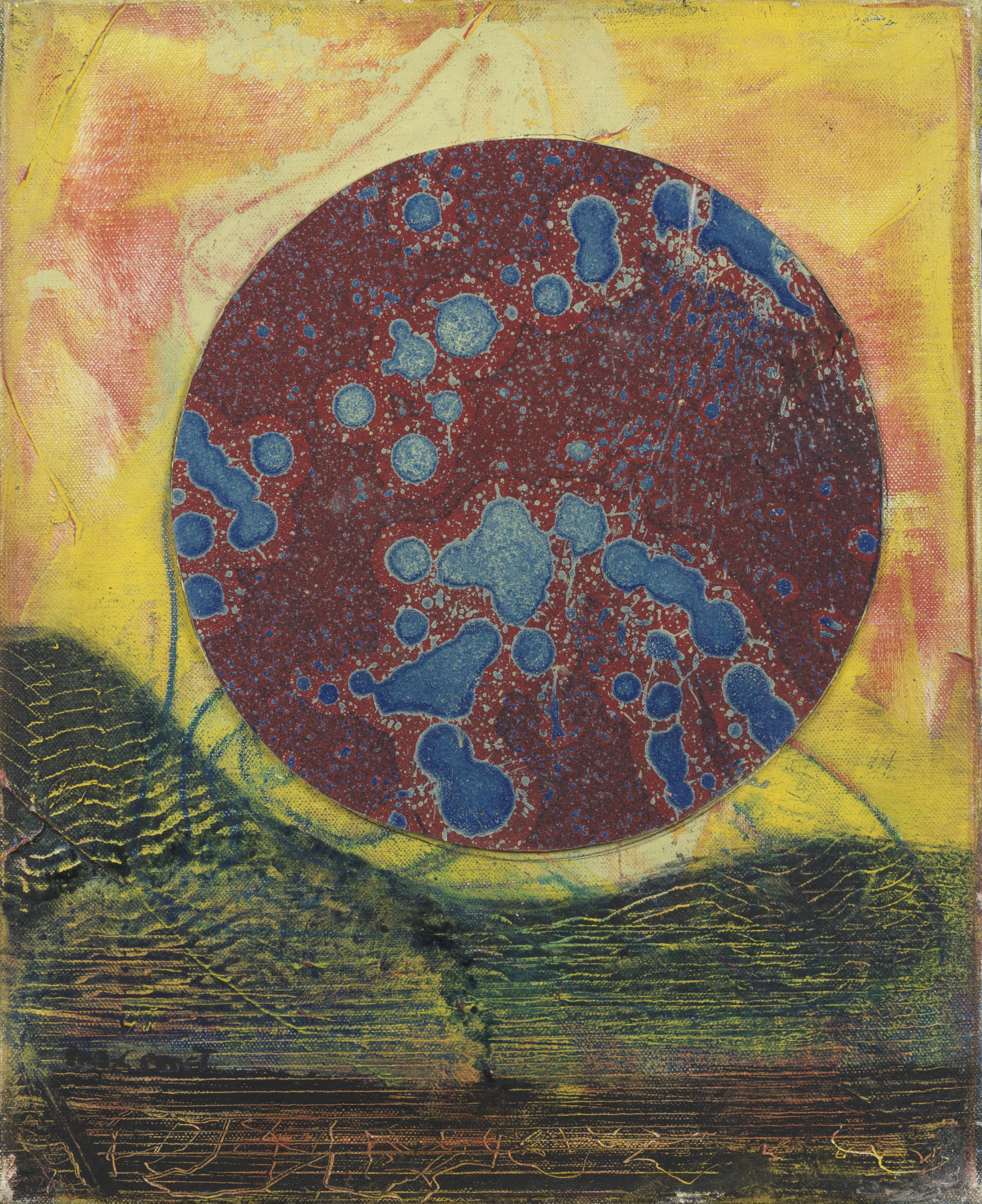 Monde céleste. Astre rouge. Surréalisme.